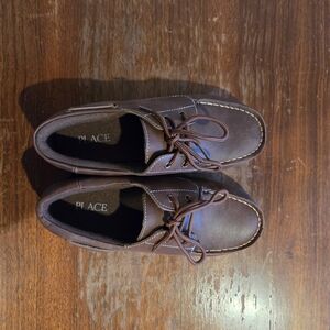 Children's Place Brown Leather Shoes Big Kids Size 4